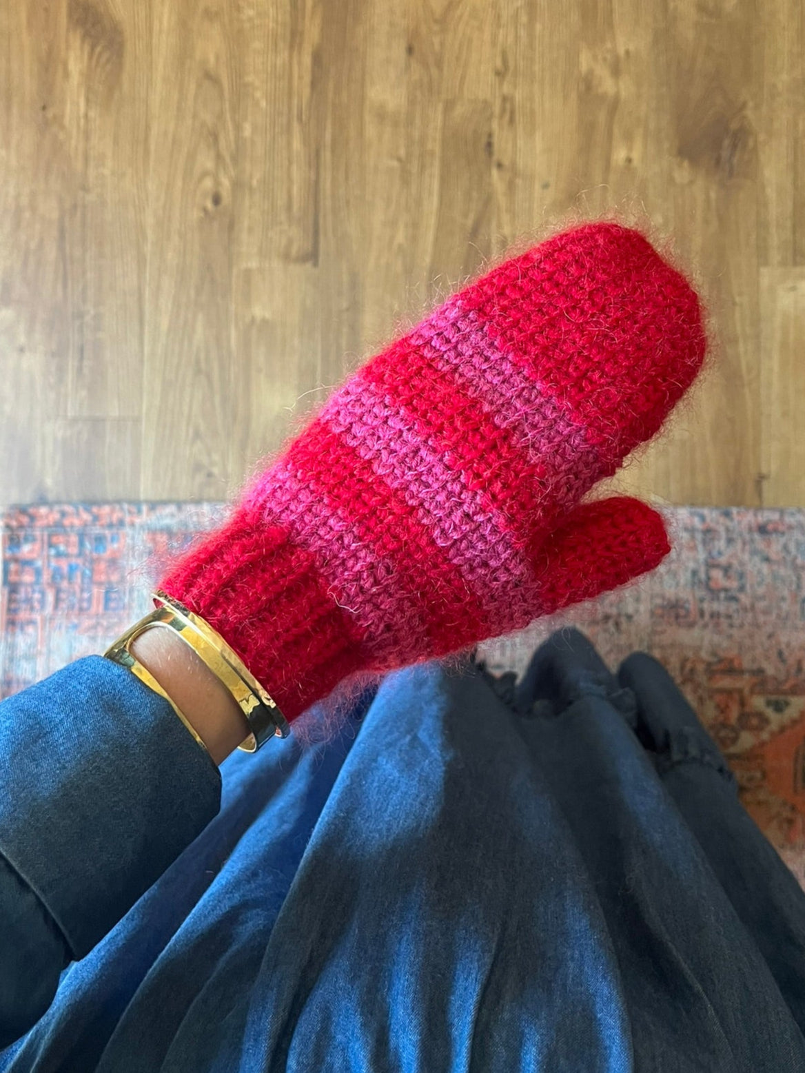 Crochet Mittens Thick Wool Mittens Super Bulky Free Knitting